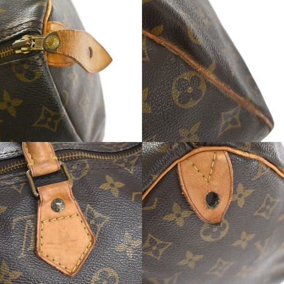 Authentic LOUIS VUITTON Speedy 35 Travel Hand Bag Monogram Leather Brown - Picture 9 of 15